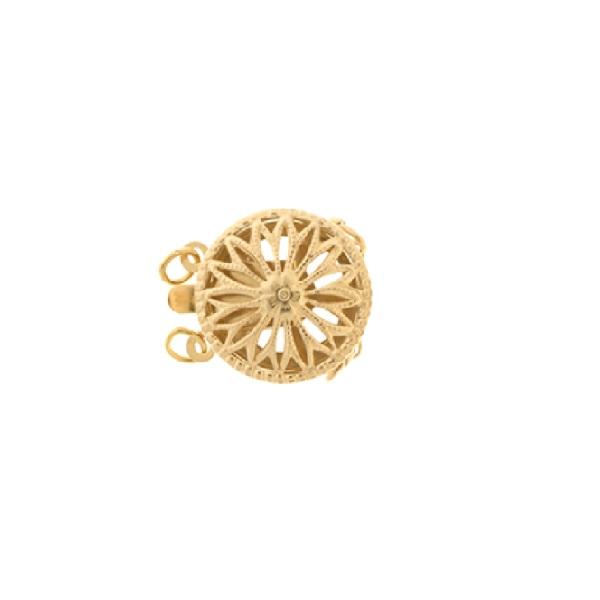 FINDINGS: Precious & Plated - 2 Row Clasp - Round Shape With Filligree