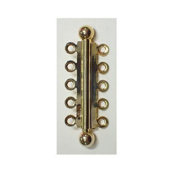 FINDINGS: Precious & Plated - 5 Row Slide Pearl Clasp