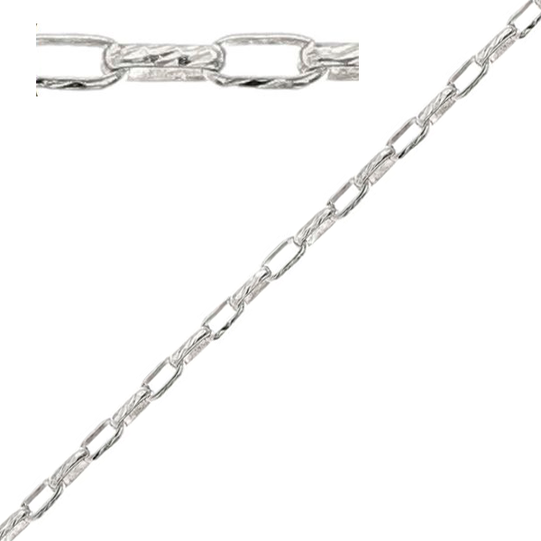 Belcher Rectangle Italian Chain (Diamond Cut) in Sterling Silver
