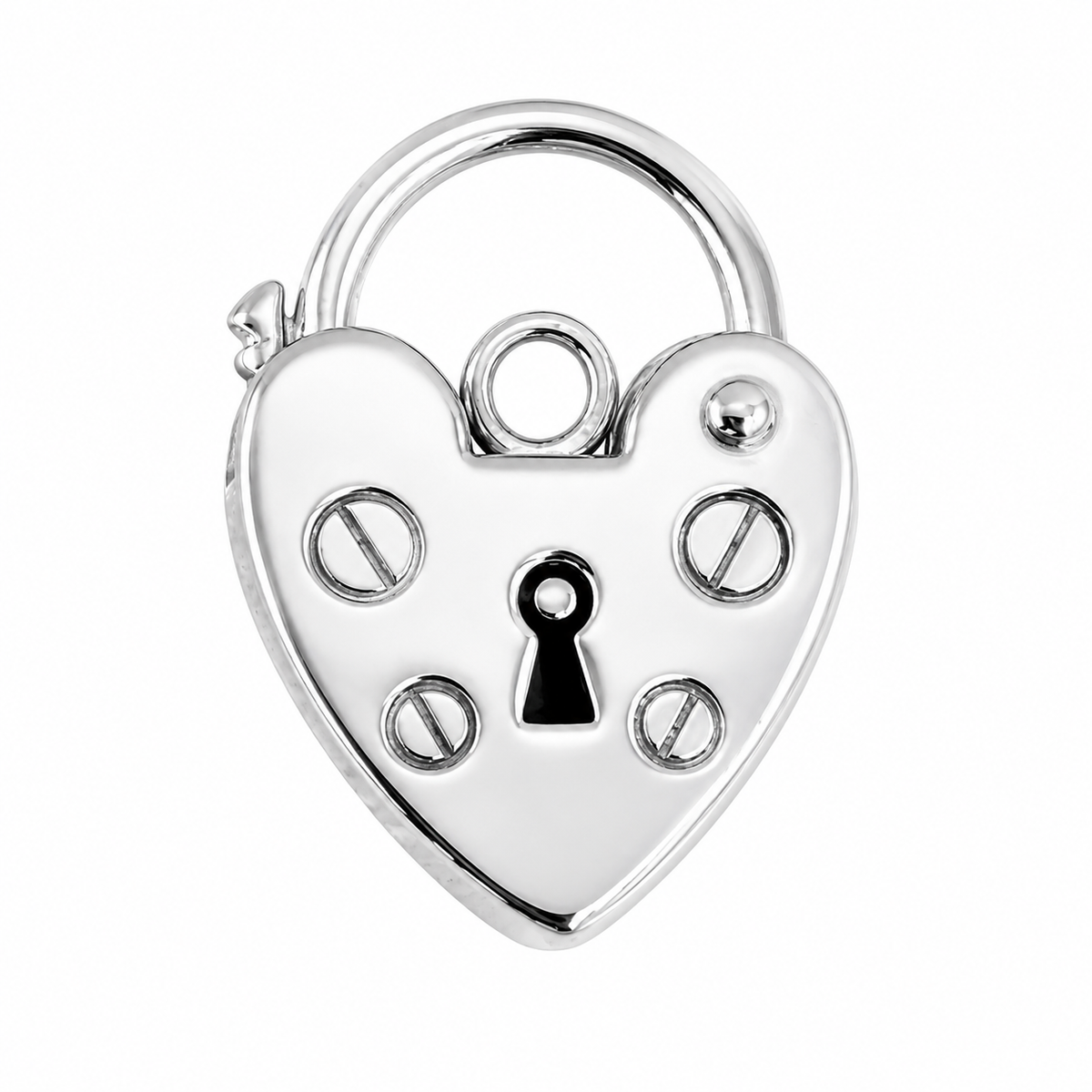 🔗 Heart Shape Padlock with Drop in Solid Sterling Silver (Plain