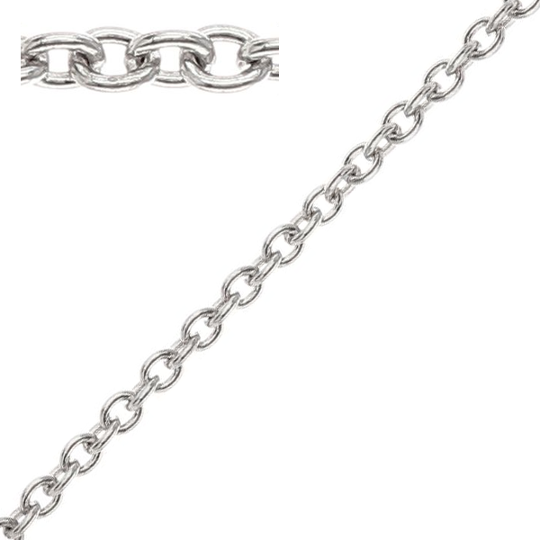 Trace Chain Sterling Silver Chain By The Metre Elongated Trace