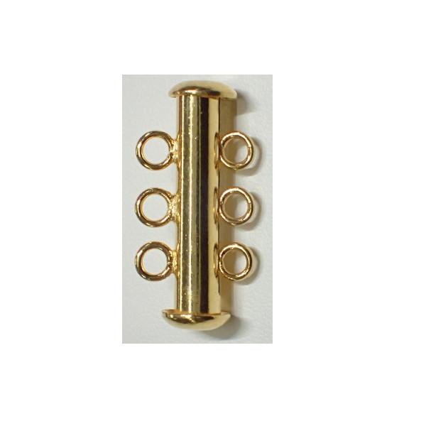 FINDINGS: Precious & Plated - 3 Row Slide Pearl Clasp