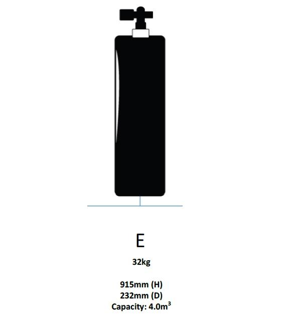 Major Equipment & Accessories - NEW Oxygen Cylinder Only - Size E